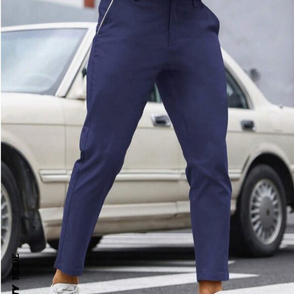 Manfinity Mode Men Solid Slant Pocket Blue Dress Pants, NWOT, Medium (33W) - Picture 2 of 8